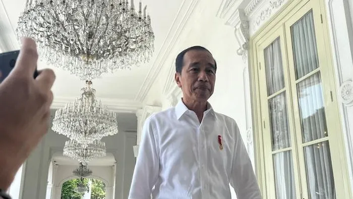 Foto: Jokowi di Istana Merdeka. [detikcom]