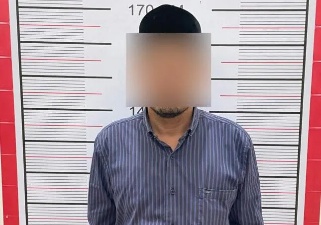Tersangka T alias Walid (35), oknum pimpinan salah satu dayah di Aceh Utara.[Dok: Polres]